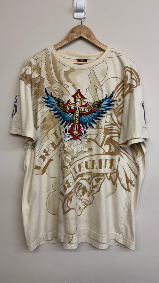 RARE 2000s Raw Blue T-Shirt XL