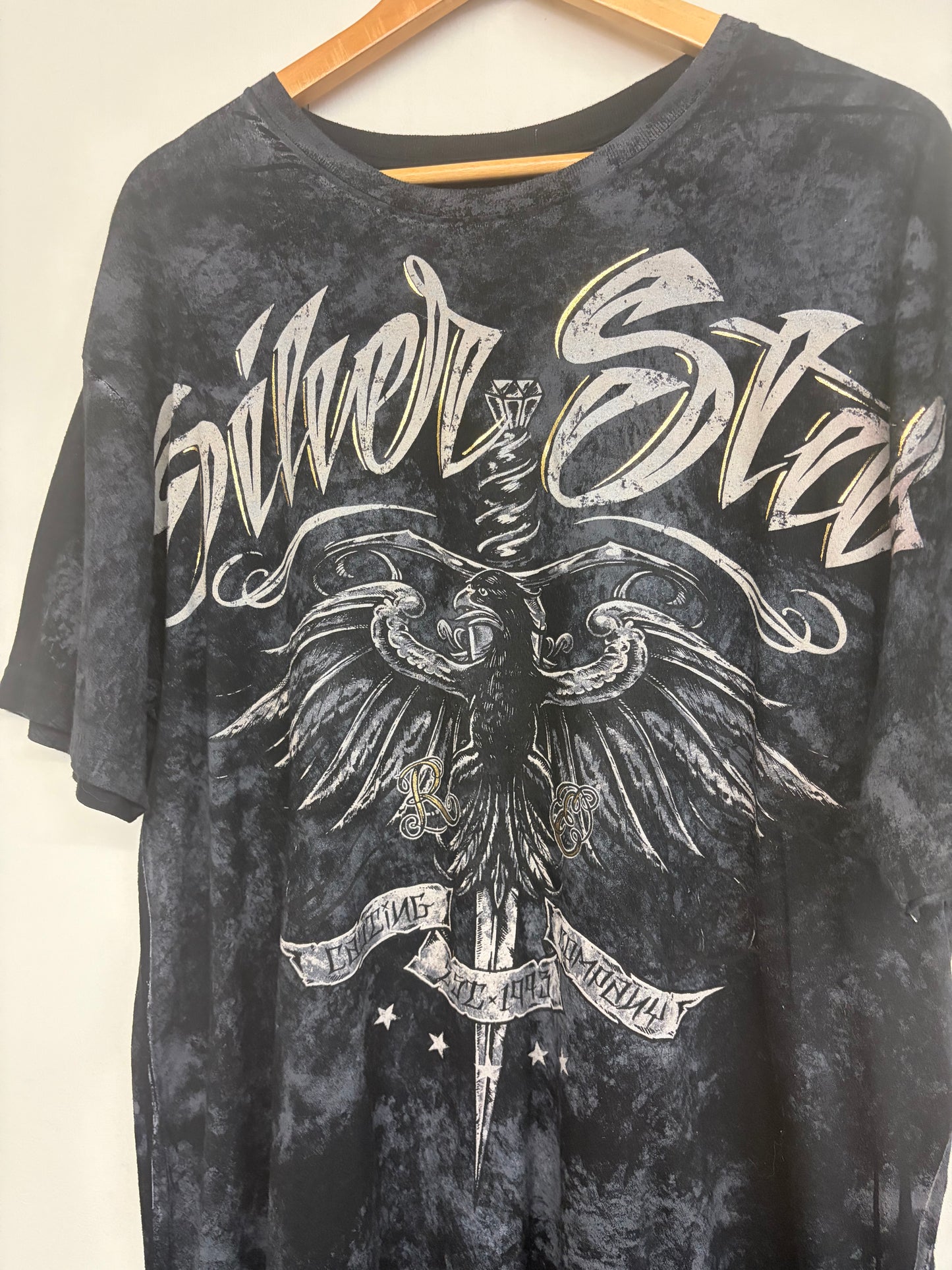 2000s Silver Star T-Shirt XL