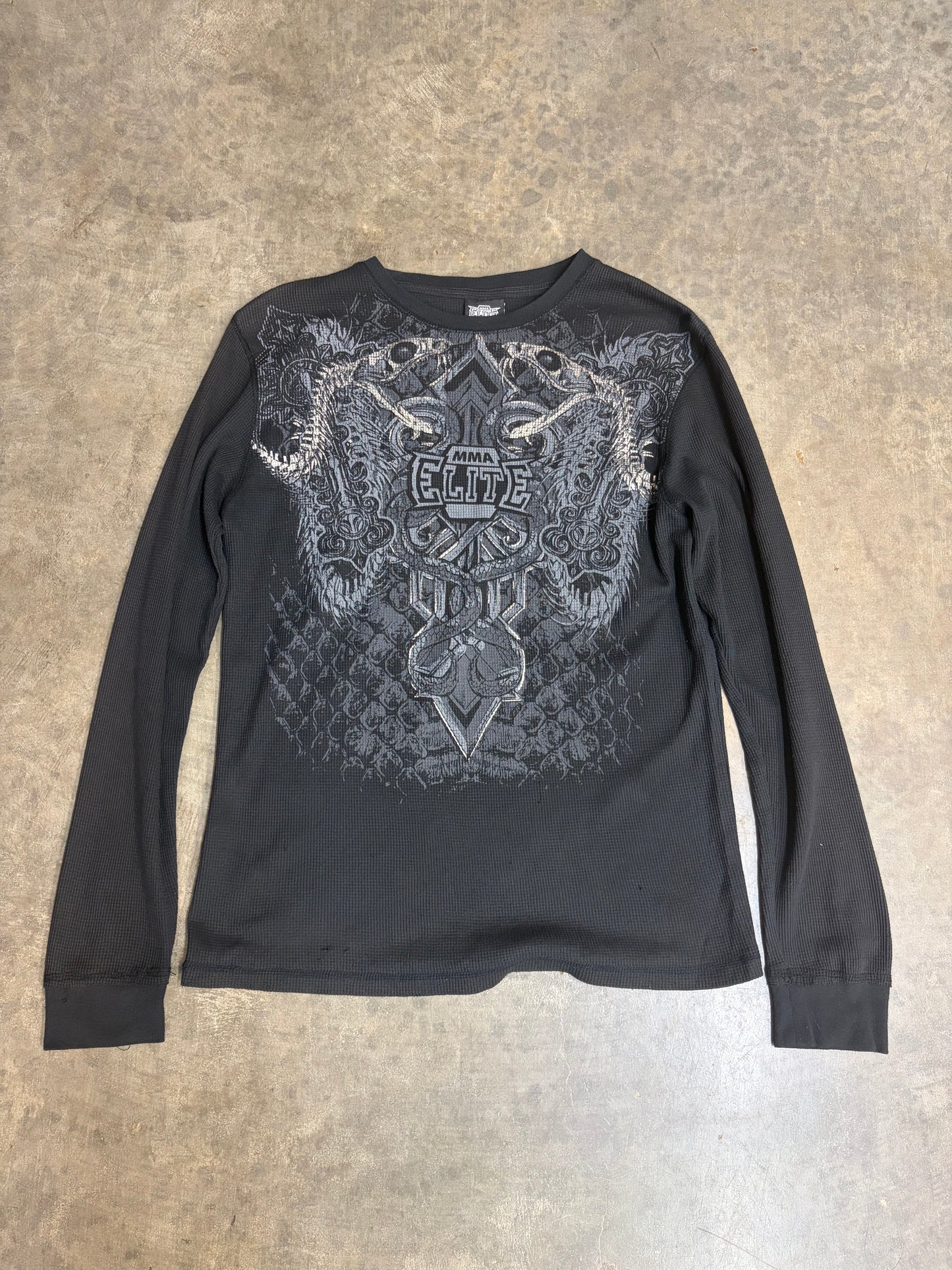 2000s MMA Elite (RARE) Thermal Long-Sleeve Shirt Medium